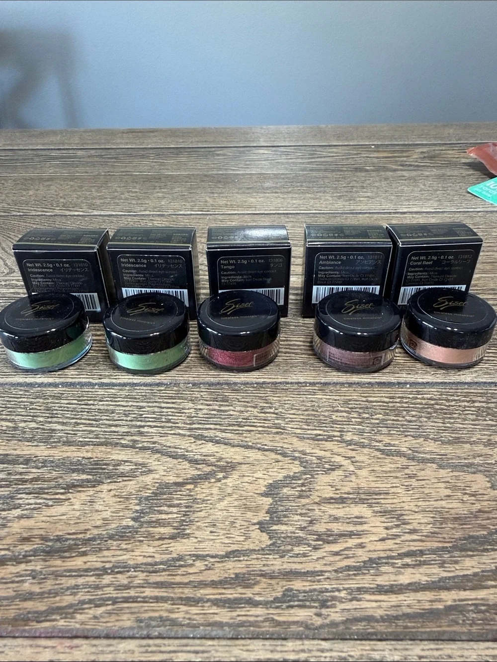 (5) Sisel Timeless Shimmer Powder Mineral Color Eyeshadow Made in USA